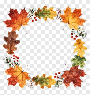 Autumn Leaf Wreath With Berries PNG