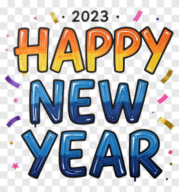 Happy New Year 2023 Celebration Design PNG