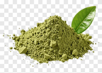 Matcha Powder With Tea Leaf PNG