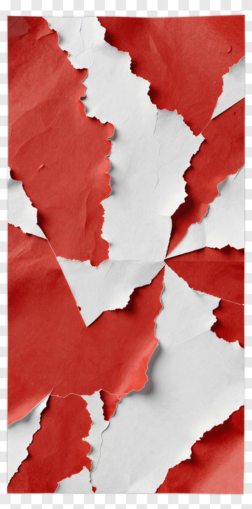 Peeling Red And White Paper PNG