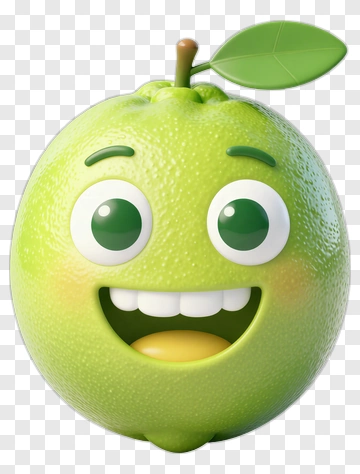 Happy Lime Cartoon Character PNG