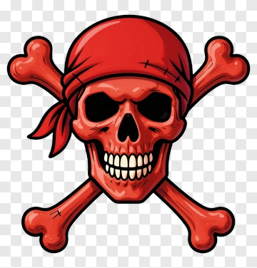 Pirate Skull With Red Bandana PNG