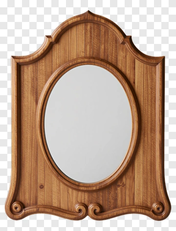 Wooden Mirror Frame PNG