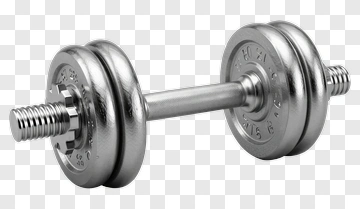 Silver Dumbbell PNG