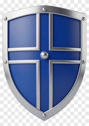 Blue Shield With Silver Cross PNG