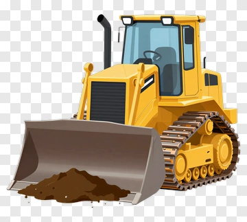 Yellow Bulldozer With Soil PNG