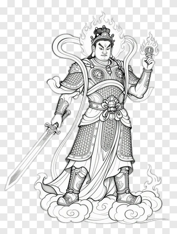 God Of War With Sword And Flame PNG