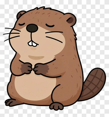 Cute Cartoon Beaver PNG