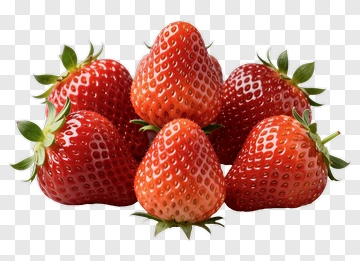 Fresh Strawberry Cluster PNG