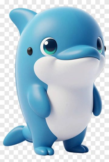 Cute Blue Dolphin PNG
