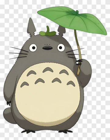 Totoro With Leaf Umbrella PNG