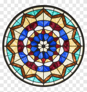 Stained Glass Mandala Window Design PNG