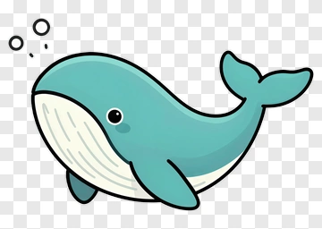 Cute Blue Whale PNG