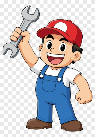 Mario Holding A Wrench PNG