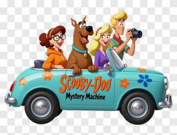 Scooby-Doo Gang In Mystery Machine PNG