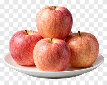 Red Apples On A White Plate PNG