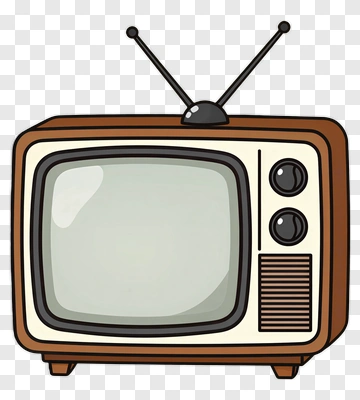 Vintage Television With Antenna PNG