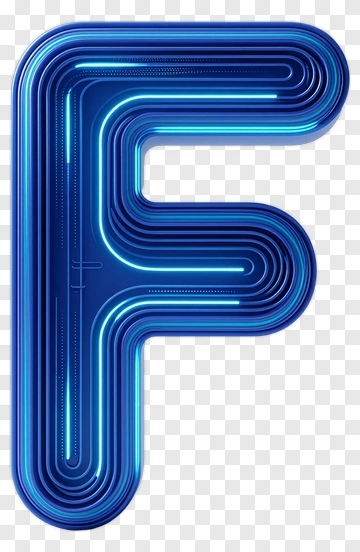 Blue Letter F PNG
