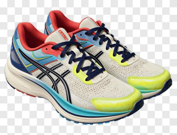 Running Shoe With Bright Color Accents PNG