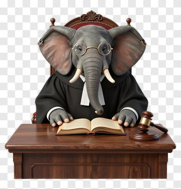 Elephant Judge With Glasses PNG