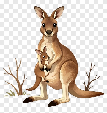 Mother Kangaroo And Joey PNG