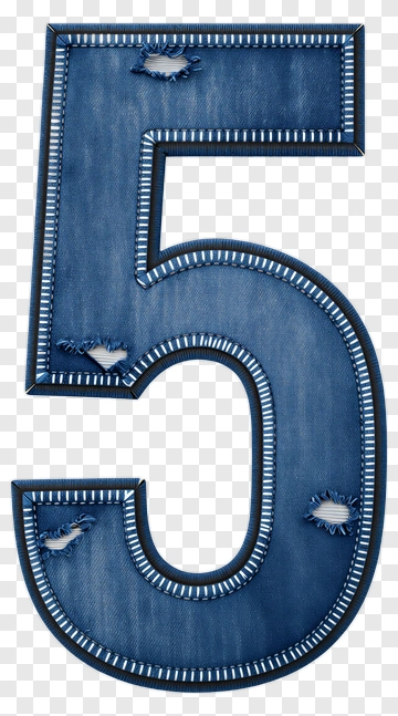Denim Number Five Patch PNG