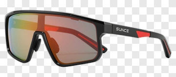 Black And Red Sunglasses With Multicolor Lens PNG