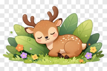 Sleeping Fawn In Nature PNG