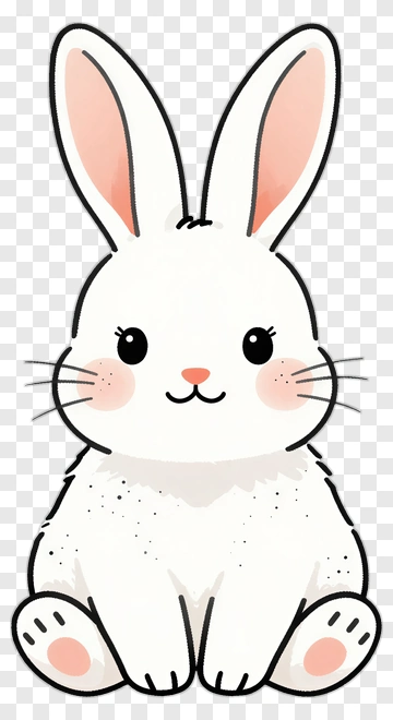 Cute White Rabbit PNG