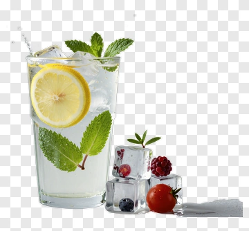Lemon Water With Mint And Ice PNG