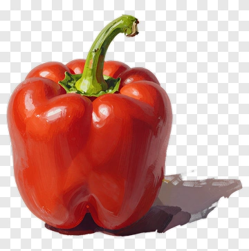 Red Pepper With Green Stem PNG