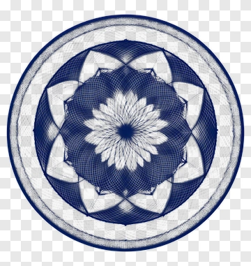 Blue And White Geometric Mandala PNG