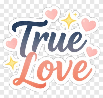 True Love With Hearts And Stars PNG