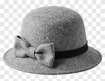Gray Hat With Bow And Band PNG