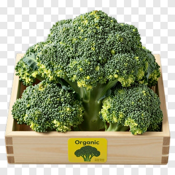 Fresh Broccoli In Wooden Crate PNG