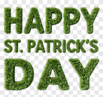 Happy St. Patrick's Day Grass Text PNG