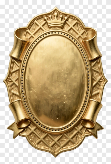 Gold Ornate Frame With Crown And Scrolls PNG