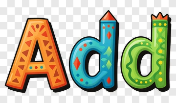 Colorful Cartoon Word Add PNG
