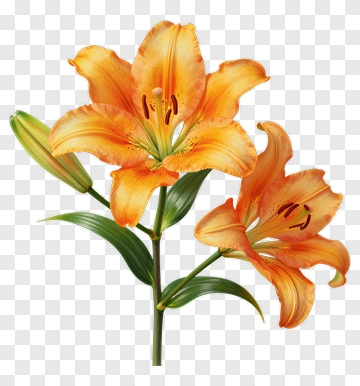 Orange Lily Bloom PNG