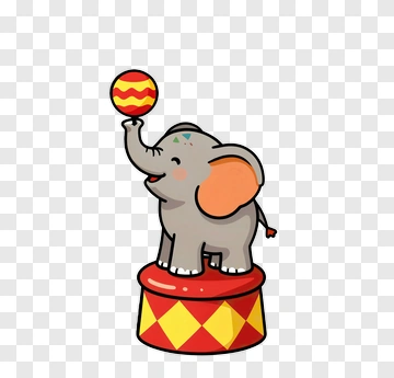 Circus Elephant Juggling Ball PNG