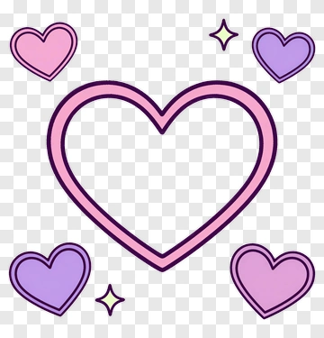 Pastel Hearts With Sparkles PNG