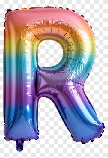 Rainbow Letter R Balloon PNG