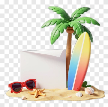 Tropical Beach Accessories PNG