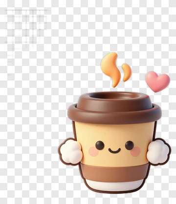 Cute Coffee Cup Character PNG