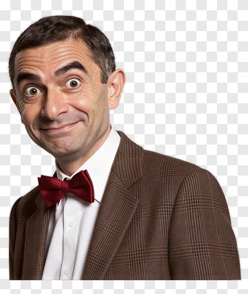 Mr. Bean With Bow Tie And Plaid Jacket PNG