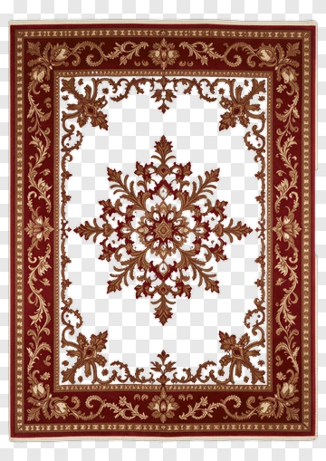 Ornate Red And Beige Rug PNG