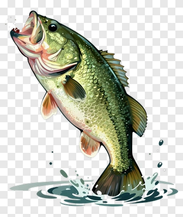 Bass Fish Jumping Out Of Water PNG
