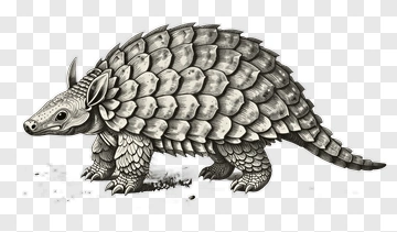 Armored Mammal With Detailed Scales PNG