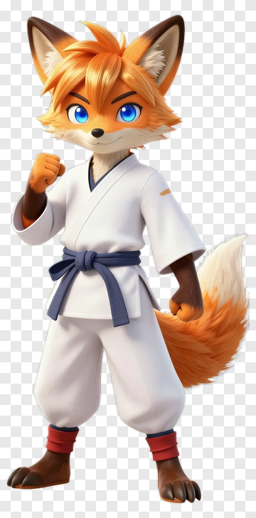 Orange Fox In Karate Gi PNG