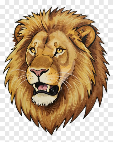 Lion Head Illustration PNG